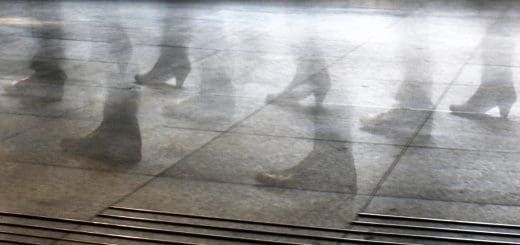 A subway station with ghostly-looking feet super imposed was used for the story of Jewell