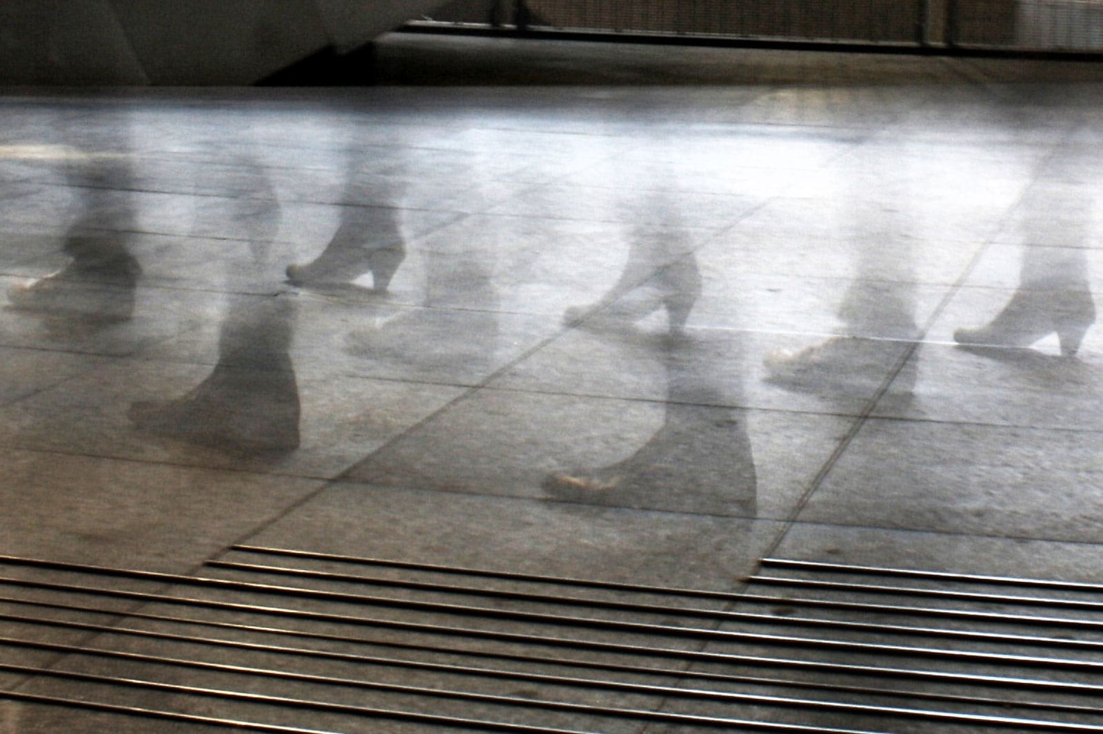 A subway station with ghostly-looking feet super imposed was used for the story of Jewell