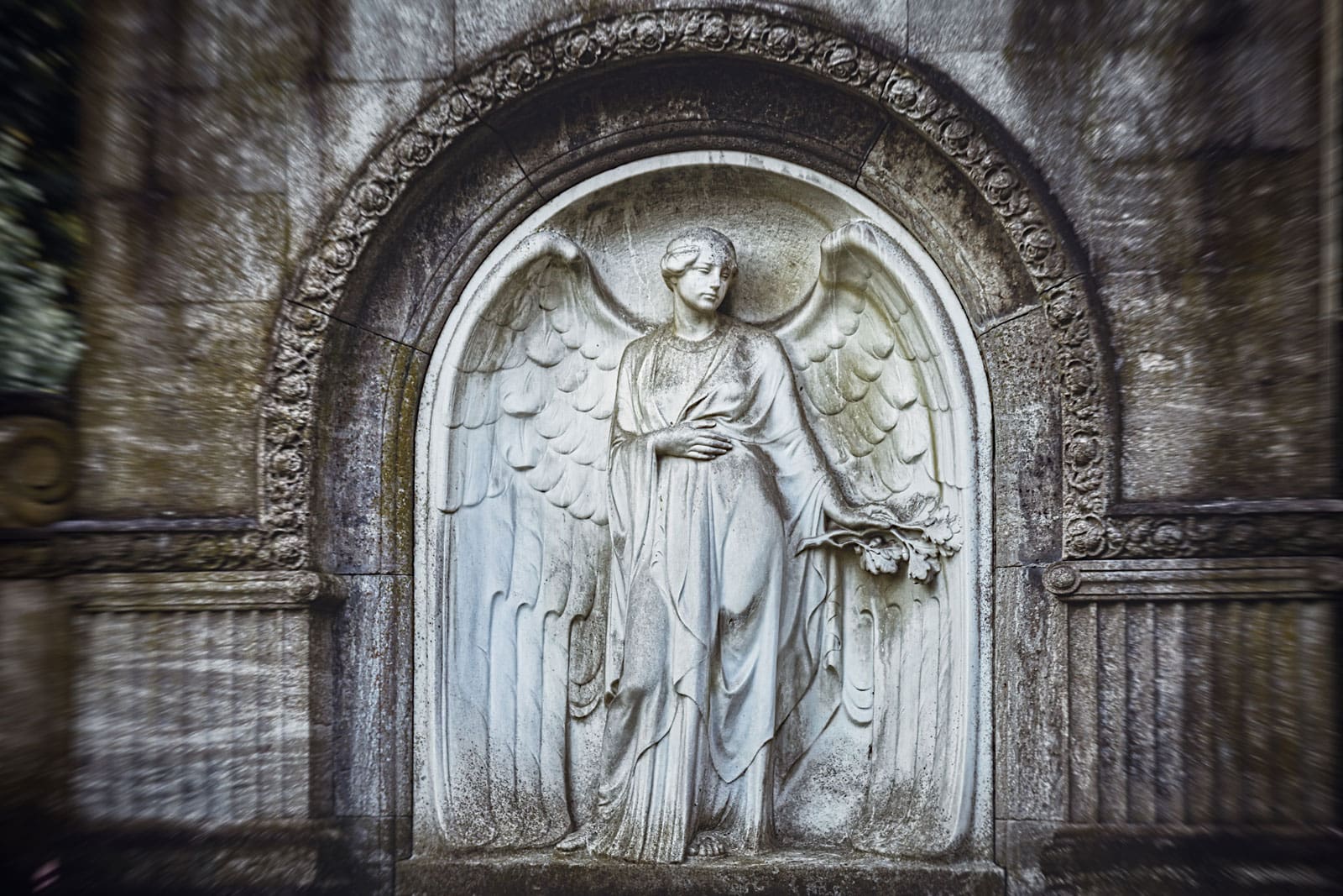 A frieze of an angel as most people believe in angels