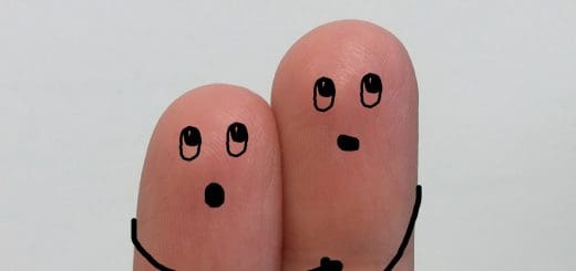 Two fingers shown as caricatures are used to represent the predatory energy known as fear